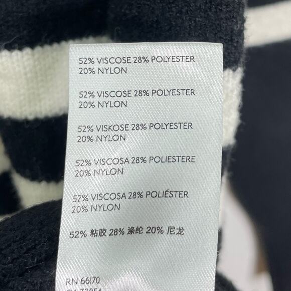 Anthropologie Rebekah Sz M Black White Striped Raglan Sleeve Knit Tunic Sweater - Picture 7 of 10